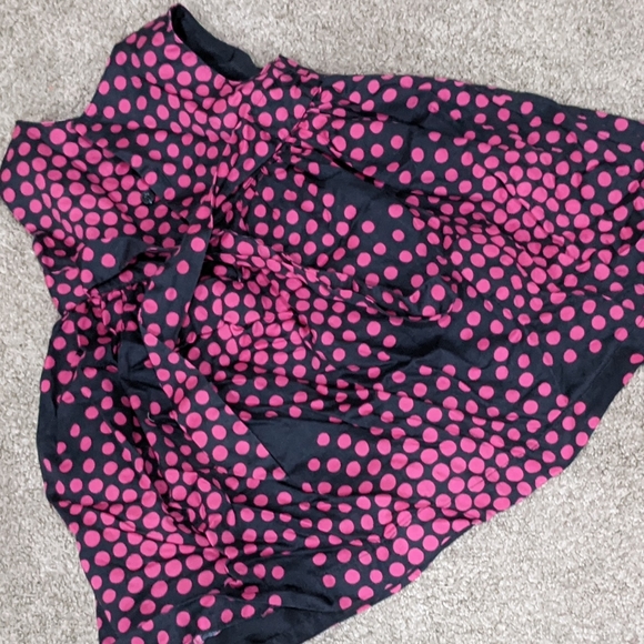Carter's 12 month polka dot dress navy dark blue with pink polka dots - Picture 2 of 3